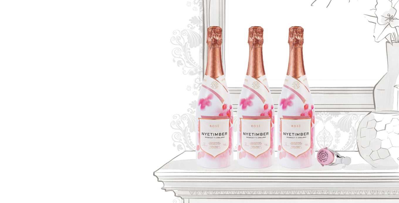Nyetimber English Summer Rosé Limited Edition Trio Case with bottle stopper